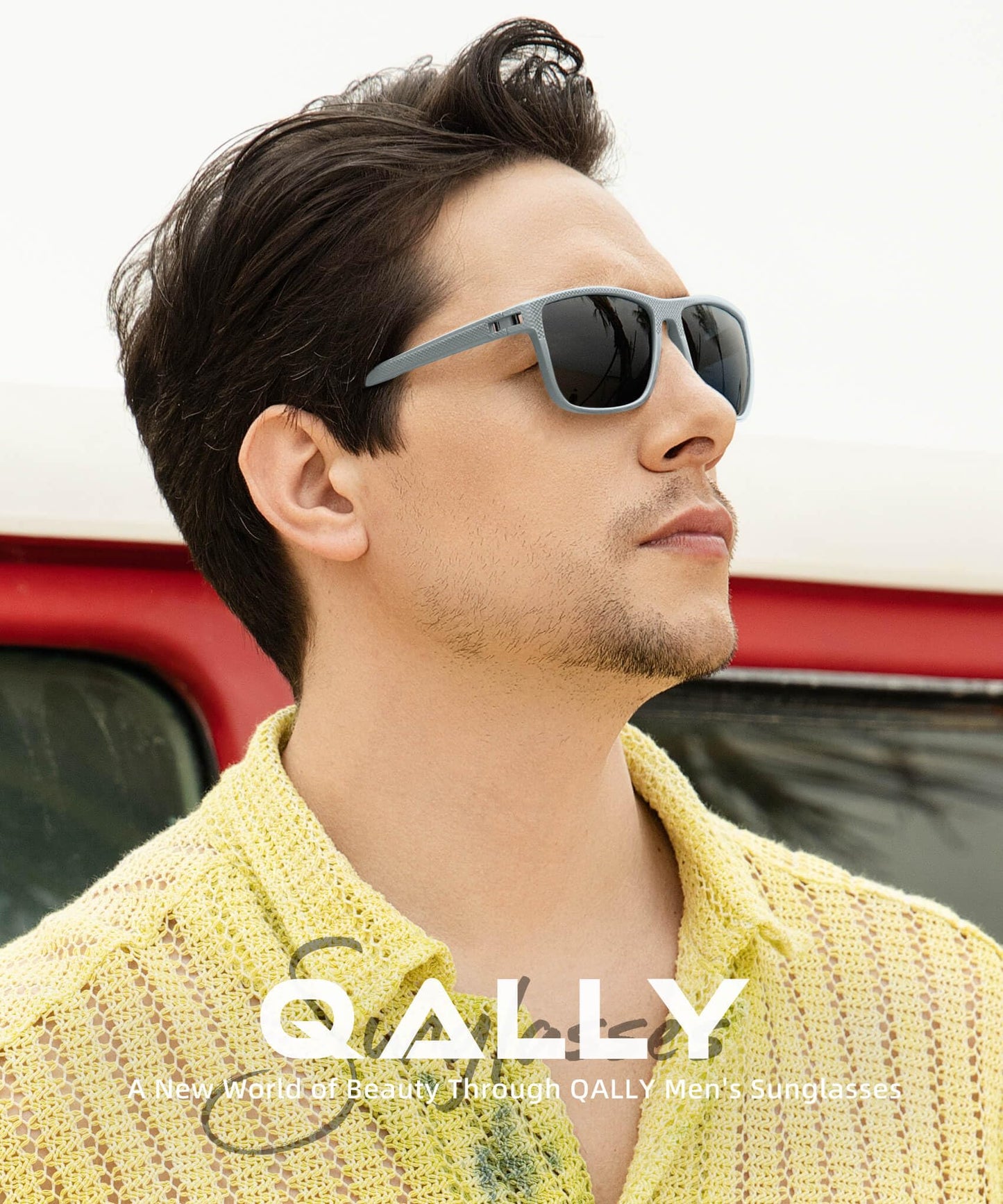 QALLY Polarized Sunglasses Men, Mens Sunglasses Polarized UV protection Lightweight Sun Glasses for Driving Fishing Golf