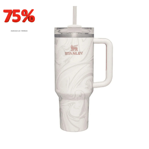 Stanley Quencher H2.0 FlowState™ Tumbler in Rose Quartz Swirl