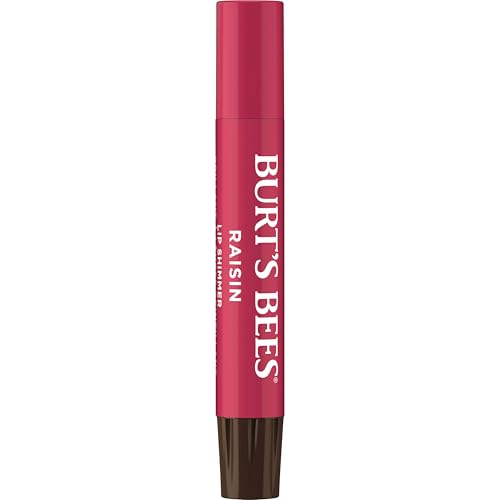 Burt's Bees Shimmer Lip Tint Set, Tinted Lip Balm Stick, Moisturizing for All Day Hydration with Natural Origin Glowy Pigmented Finish & Buildable Color, Raisin (1-Pack)