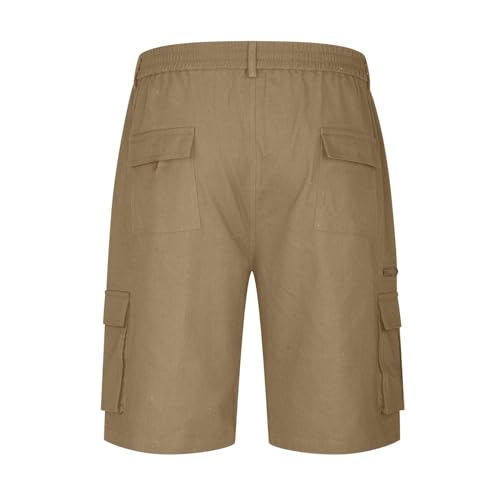 APIVOE Cargo Shorts for Men Summer Elastic Waist Shorts Lightweight Work Long Shorts Big and Tall Cargo Shorts with Pockets
