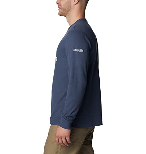Columbia Men's PHG University Waffle Long Sleeve, Zinc/Chalk Dog, Small