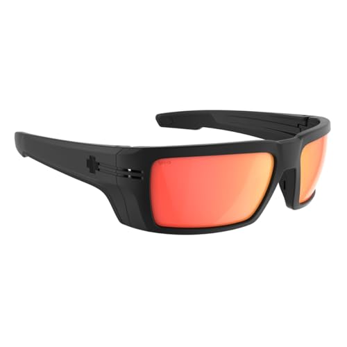 SPY+ - REBAR SE ANSI, Matte Black, Happy Gray Green Polar, Medium-Large, Sunglasses, Unisex, Adult