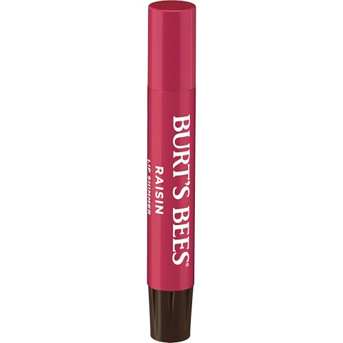 Burt's Bees Shimmer Lip Tint Set, Tinted Lip Balm Stick, Moisturizing for All Day Hydration with Natural Origin Glowy Pigmented Finish & Buildable Color, Raisin (1-Pack)