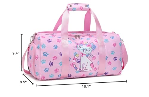 Dance Bag Gymnastics Bag Teens Overnight Duffle Bag with Shoe Compartment Travel Weekender Sleepover Carry On Bag (Gilded Blue)