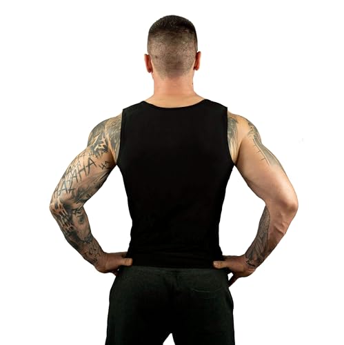 Kewlioo Men's Premium Sauna Tank Top for Men - Heat Trapping Sauna Shirt for Men, Compression Sweat Suit for Gym, Workouts, Exercise, Fitness, Sauna Suit for Men (Black, S/M)