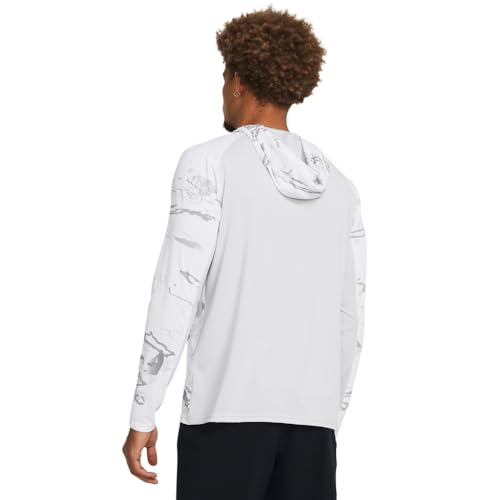 Under Armour Men's Iso-Chill Shorebreak Camo Hoodie, (100) White/Halo Gray/Black, 3X-Large
