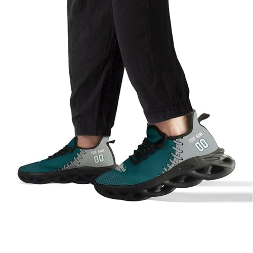 Custom Men's Sneakers Football Personalized Breathable Fan Gift Name & Number Athletic Gym Slip-on Shoes