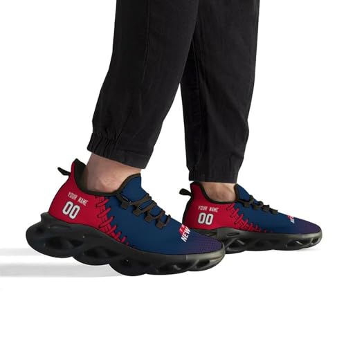 Custom Men's Sneakers Football Personalized Breathable Fan Gift Name & Number Athletic Gym Slip-on Shoes