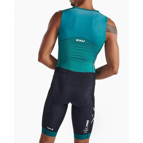 2XU Men's Light Speed Front Zip Tri Suit (US, Alpha, X-Large, Regular, Regular, Standard, Forest Green)