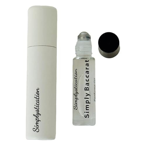 Simply Baccarat Roll-On — Long Lasting Fragrance Oil Perfume for Women & Men (Unisex) — Vegan & Cruelty-Free Travel Size Roller Perfume for Daily Use — 10ml