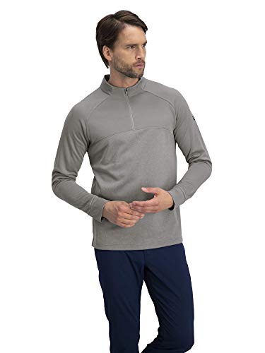 Three Sixty Six Golf Half Zip Pullover Men - Fleece Sweater Jacket - Mens Dry Fit Golf Shirts Storm Grey
