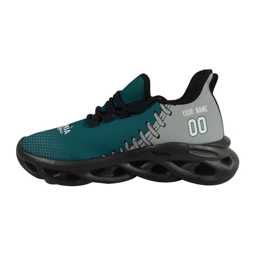 Custom Men's Sneakers Football Personalized Breathable Fan Gift Name & Number Athletic Gym Slip-on Shoes