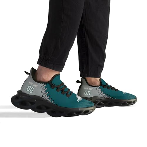 Custom Men's Sneakers Football Personalized Breathable Fan Gift Name & Number Athletic Gym Slip-on Shoes