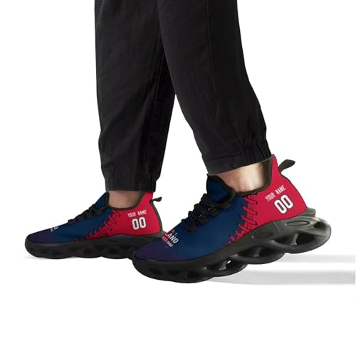 Custom Men's Sneakers Football Personalized Breathable Fan Gift Name & Number Athletic Gym Slip-on Shoes