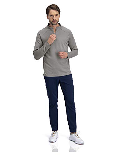 Three Sixty Six Golf Half Zip Pullover Men - Fleece Sweater Jacket - Mens Dry Fit Golf Shirts Storm Grey