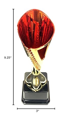 Express Medals Trophy Cup - Gold with Red Arrow Detail Trophy for Sport Tournaments, Competitions, Recognition or Award, 10 Inches Tall x 3 Inches Wide