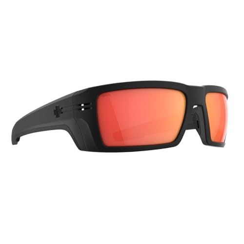 SPY+ - REBAR SE ANSI, Matte Black, Happy Gray Green Polar, Medium-Large, Sunglasses, Unisex, Adult