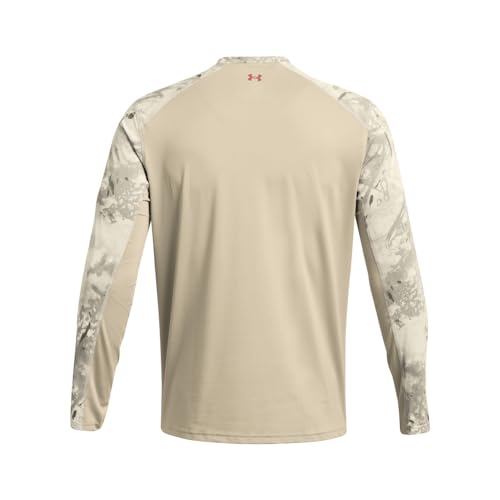 Under Armour Men's Iso-Chill Shorebreak Camo Long Sleeve, (289) Khaki Base/Khaki Base/Sedona Red, Small