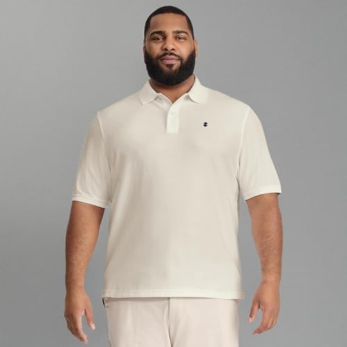 IZOD Men's Big and Tall Advantage Performance Short Sleeve Polo Shirt, Rock Heather