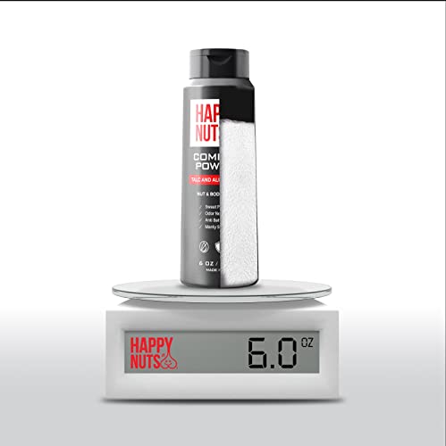 HAPPY NUTS Comfort Powder - Anti Chafing & Deodorant, Aluminum-Free, Sweat and Odor Control for Jock Itch, Groin and Men's Private Parts (4 Ounce (Pack of 1), Fragrance-Free)