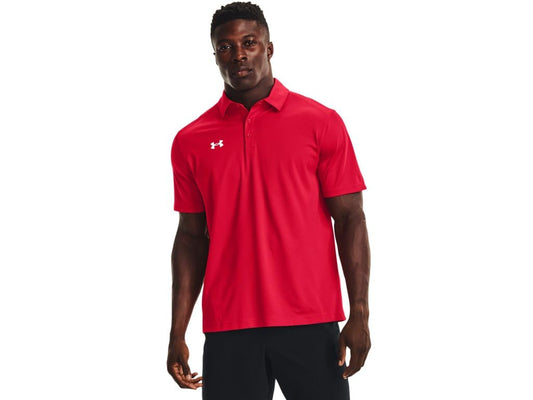 Under Armour Mens Tech Team Polo Shirt - Breathable and Quick Dry XLT Red-White