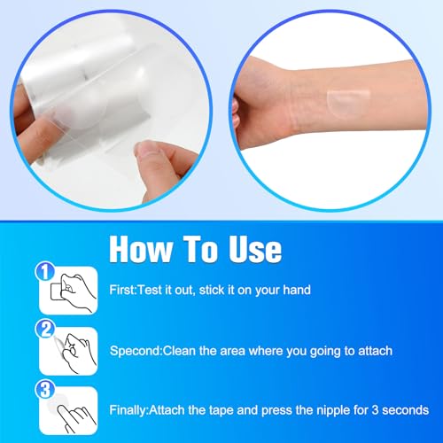 Vicenpal 150 Pairs Men Nipple Cover Anti Chafing Protector Running Nipple Tape Nipple Patch Adhesive Nipple Guard for Runners(Clear)