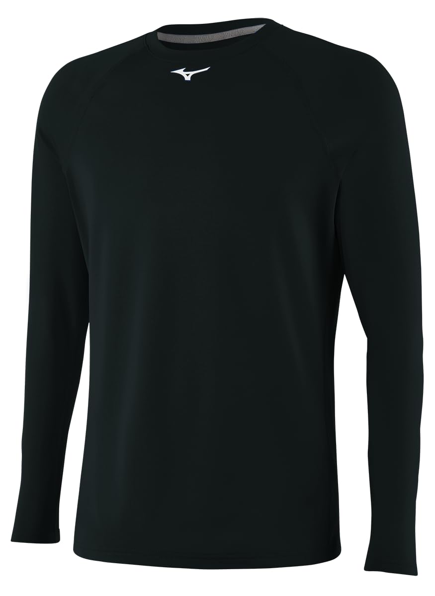 Mizuno Men's Standard Thermo Compression Long Sleeve, Black, Medium