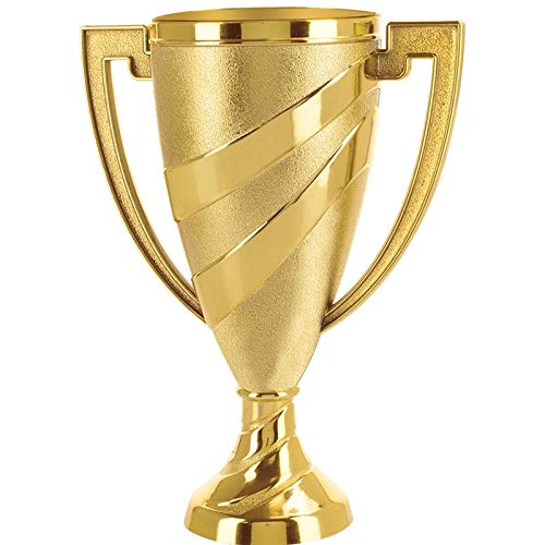 Crown Awards Gold Cup Trophies with Custom Engraving, 5.75" Personalized Gold Swirl Cup Achievement Trophy On Black Base 1 Pack