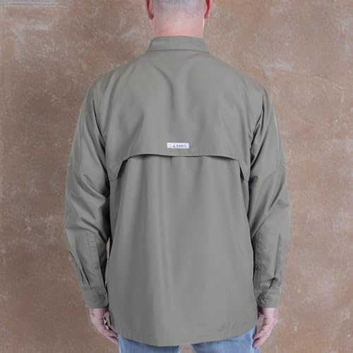 HABIT Men’s Fourche Mountain Long Sleeve River Guide Fishing Shirt, Deep Lichen Green, 4X-Large