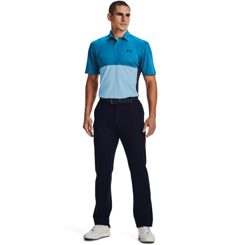 Under Armour Men's Performance Blocked Golf Polo, Victory Blue (474)/Blue, Small