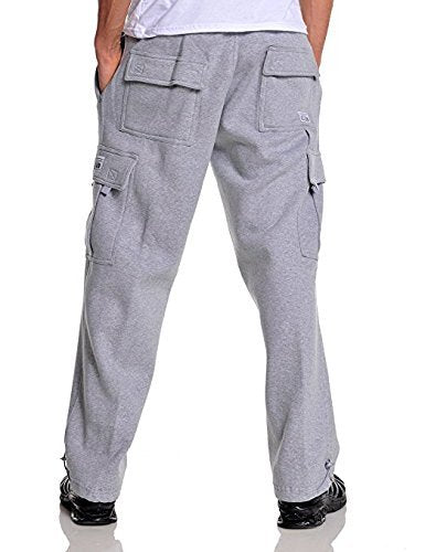 Pro Club Men's Heavyweight Fleece Cargo Pants, Heather Gray, 2X-Large
