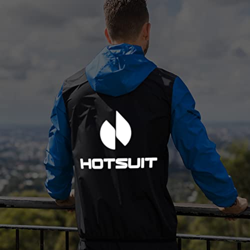 HOTSUIT Sauna Suit for Men Sweat Suits Gym Workout Exercise Sauna Jacket Pant Full Body, Blue, S