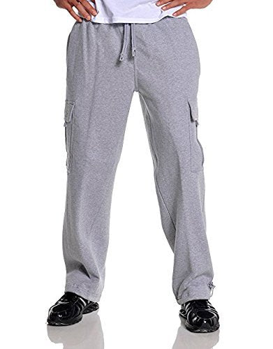 Pro Club Men's Heavyweight Fleece Cargo Pants, Heather Gray, 2X-Large