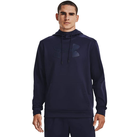 Under Armour Mens Big Logo ArmourFleece Hoodie, (410) Midnight Navy/Academy/Black, Small