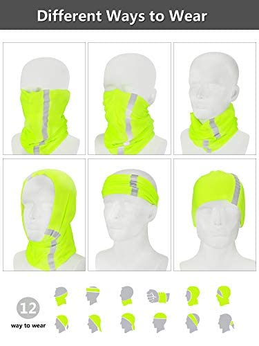 SATINIOR 8 Pieces Reflective Neck Gaiter for Men Cycling Balaclava Face Mask Cover Bandana Capuchas Para el sol Para Hombre