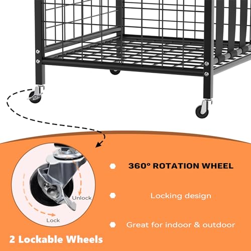WALMANN Garage Ball Storage, Sports Ball and Sport Equipment Organizer Ball Storage Rack Indoor/Outdoor Rolling Ball/Toy Storage Cart