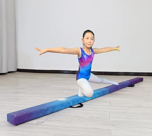 FC FUNCHEER 8FT Folding Balance Beam -Gymnastics Floor Beam - Gymnastics Equipment- Anti-Slip Bottom - Suede Cover - Carry Bag for Kids/Adults Home & Gym Center
