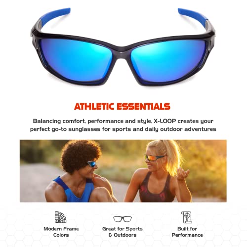X LOOP Polarized Sports Sunglasses for Men - Wrap Around UV400 Baseball Running Cycling Driving Fishing Golf Glasses
