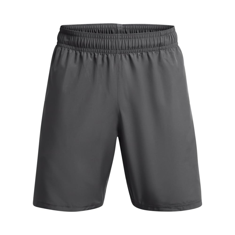 Under Armour Men's Woven Wordmark Shorts, (025) Castlerock / / White, Small