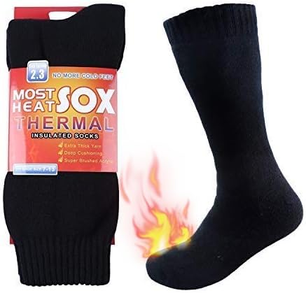 Thermal Socks for Men, Winter Warm Socks Mens for Cold Weather Extreme Temperatures,Charcoal Grey (3 Pairs)