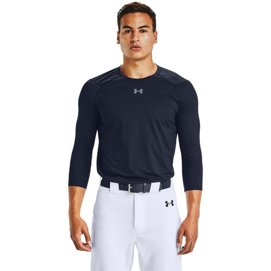 Under Armour Men's IsoChill 3/4 Sleeve Shirt, (410) Midnight Navy / / Baseball Gray, Small