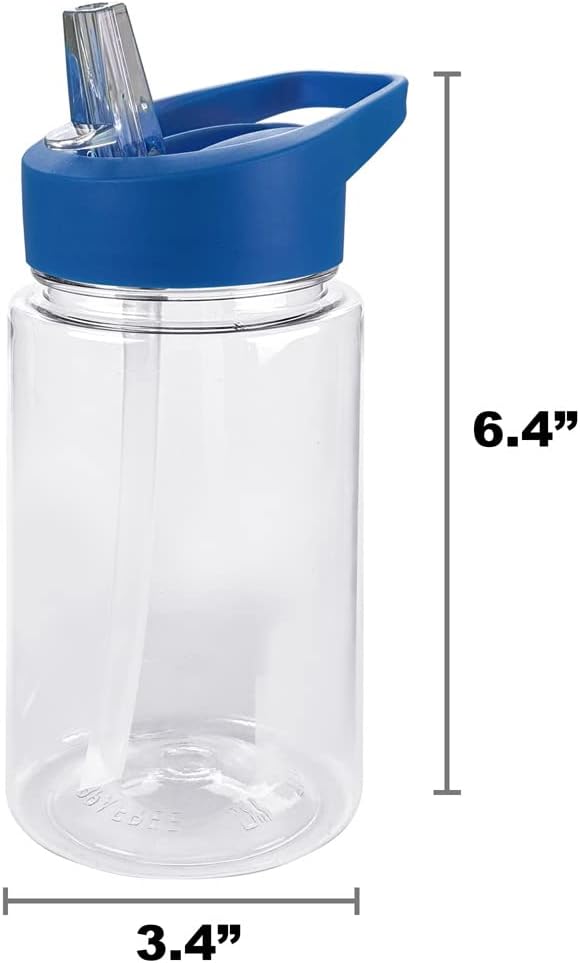 LOGOVISION Care Bears Kids Tritan Plastic Water Bottle with Straw Lid and Handle, Reusable Tumbler for Toddlers, Unisex for Girls and Boys, 12oz, Good Vibes Only