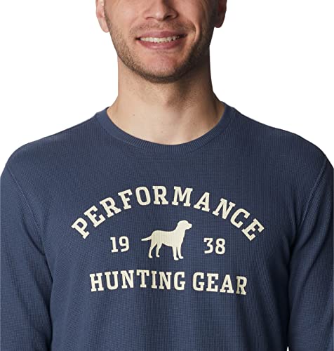 Columbia Men's PHG University Waffle Long Sleeve, Zinc/Chalk Dog, Small