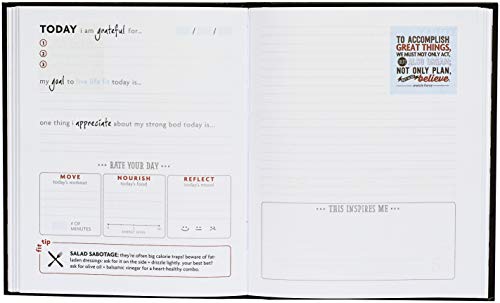 fitlosophy unisex adult Fitspiration 16 Week Guided Fitness and Gratitude Journal 8 W x 6 5 L Goal Getter, Black, 7 US