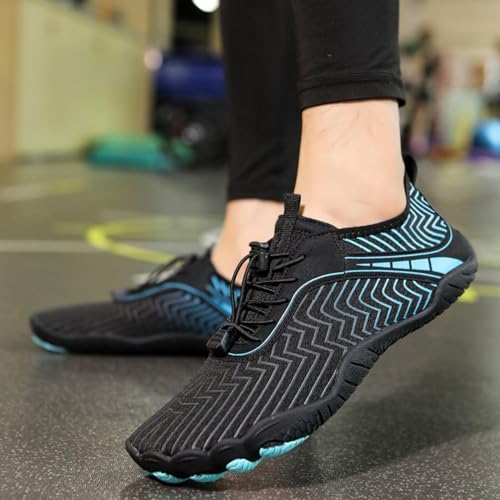 HusSeN Squat Deadlift Shoes for Mens Unisex Soft Sole Indoor Anti-Skid Breathable Gym Sneakers Weightlifting Squat Shoes Fitness Cross-Trainer Barefoot Gym Training Sneakers Grey