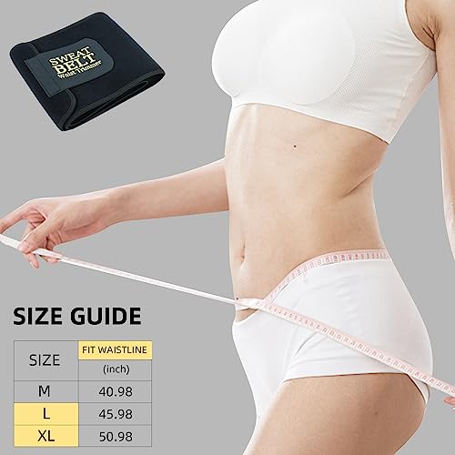 kissleaf Waist Trainer for Women Lower Belly Fat Sweat Band for Stomach Weight Loss get into shape Waist Trainer for Women Working Out Sweat Belts for Weight Loss (Unisex) -Black-M