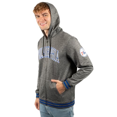 Ultra Game Men's Standard Soft Fleece Full Zip Jacket Hoodie, Heather Charcoal, Large