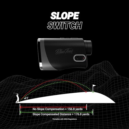 Blue Tees Golf Series 3 Max+ Golf Rangefinder with Slope Switch, 1000 Yards Range Finder, 6X Magnification Laser Rangefinder, Slope Measurement, Magnetic Strip, Flag Pole Locking with Pulse Vibration