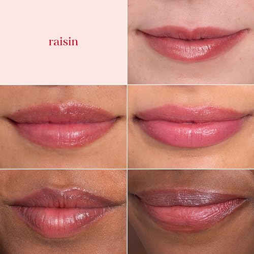 Burt's Bees Shimmer Lip Tint Set, Tinted Lip Balm Stick, Moisturizing for All Day Hydration with Natural Origin Glowy Pigmented Finish & Buildable Color, Raisin (1-Pack)