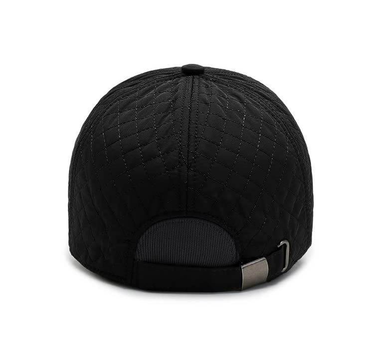 FASHIXD Winter Baseball Cap Men's Winter Hats with Earflaps Cold Weather Caps Adjustable Black